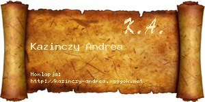 Kazinczy Andrea névjegykártya