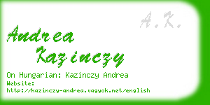 andrea kazinczy business card
